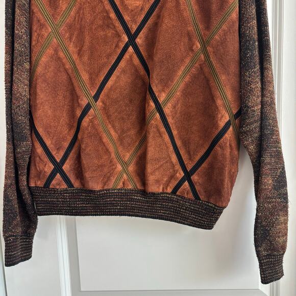 SAXONY Men’s Vintage Genuine Leather Knit
Pullover Sweater M - Picture 3 of 15